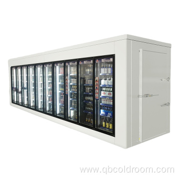 Glass Door Walk in Cooler ColdRoom For Supermarket